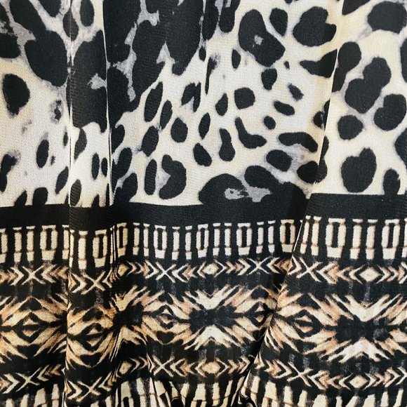 Maurices Womens Sz L Large Sleeveless Blouse Animal Tank Dressy Top Tie in Back - Picture 2 of 14